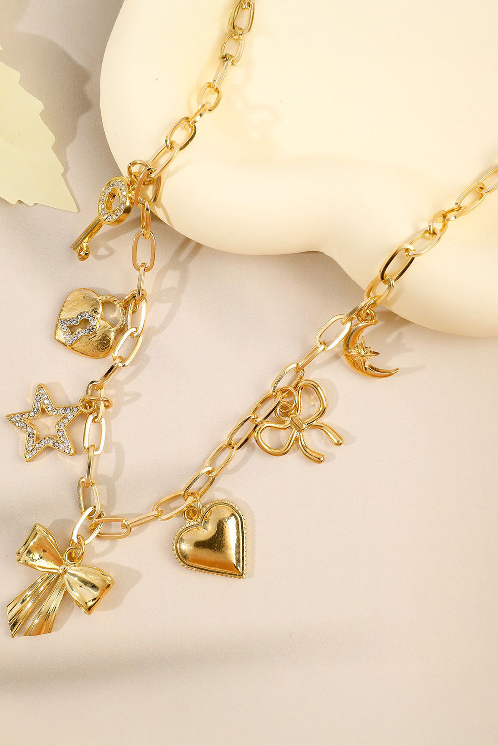 Gold Charm Pendants Chain Necklace