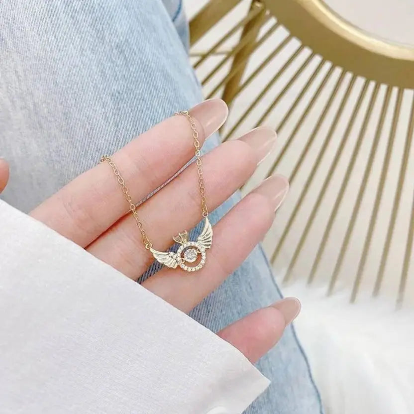 Rose Gold Angel Wings Pendant Chain