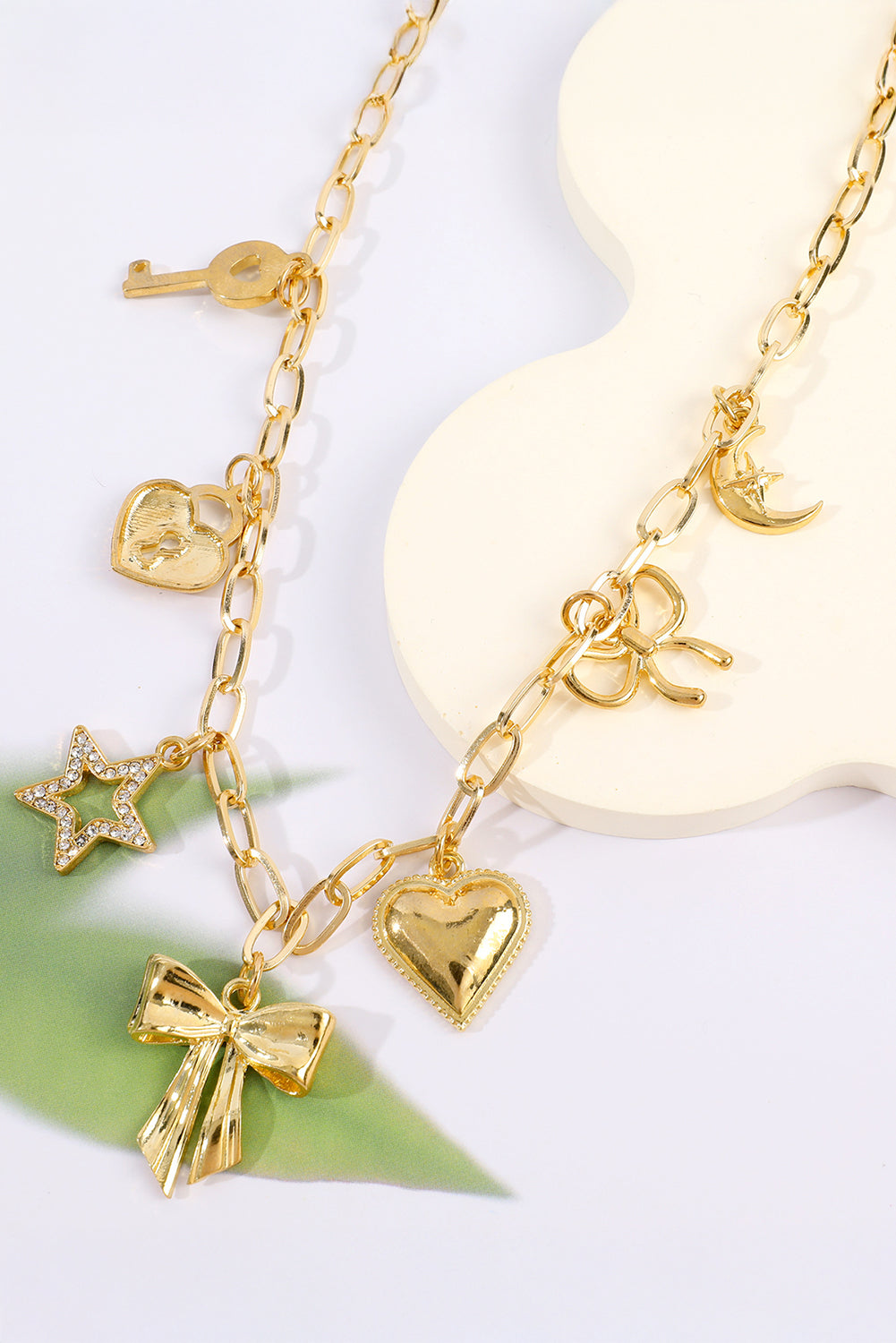 Gold Charm Pendants Chain Necklace