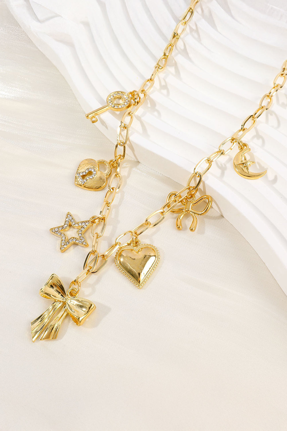 Gold Charm Pendants Chain Necklace
