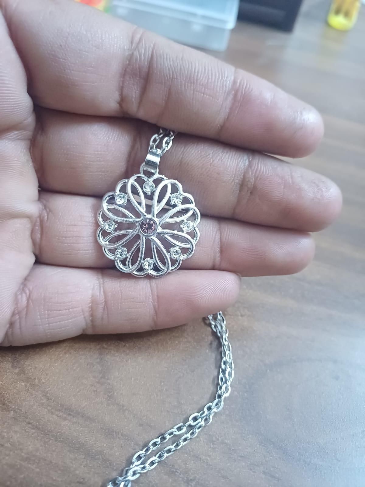 Silver Birthstone Pendant With chain