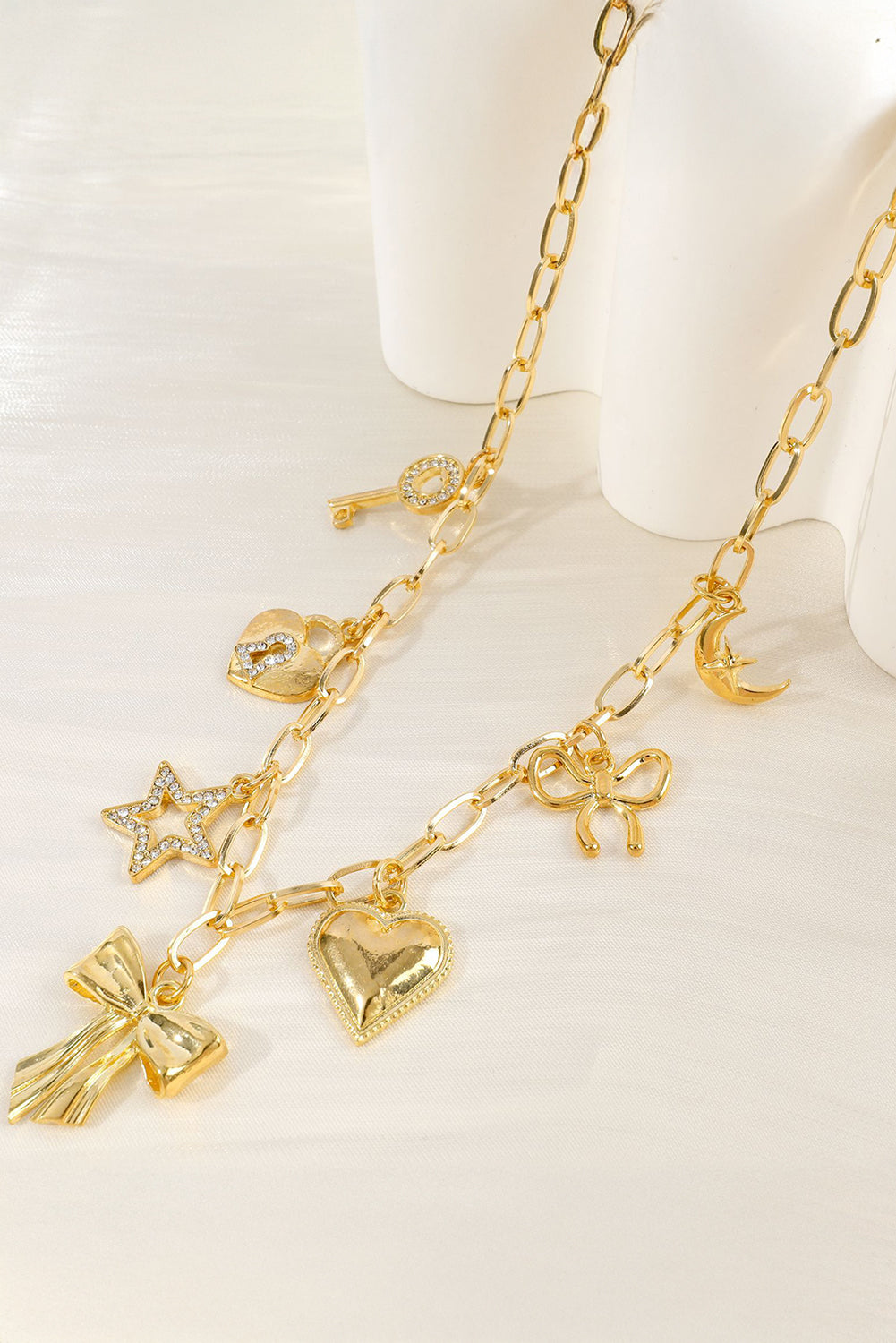 Gold Charm Pendants Chain Necklace
